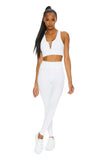 Total Knock Out Seamless Rib Lace-Up Leggings | White