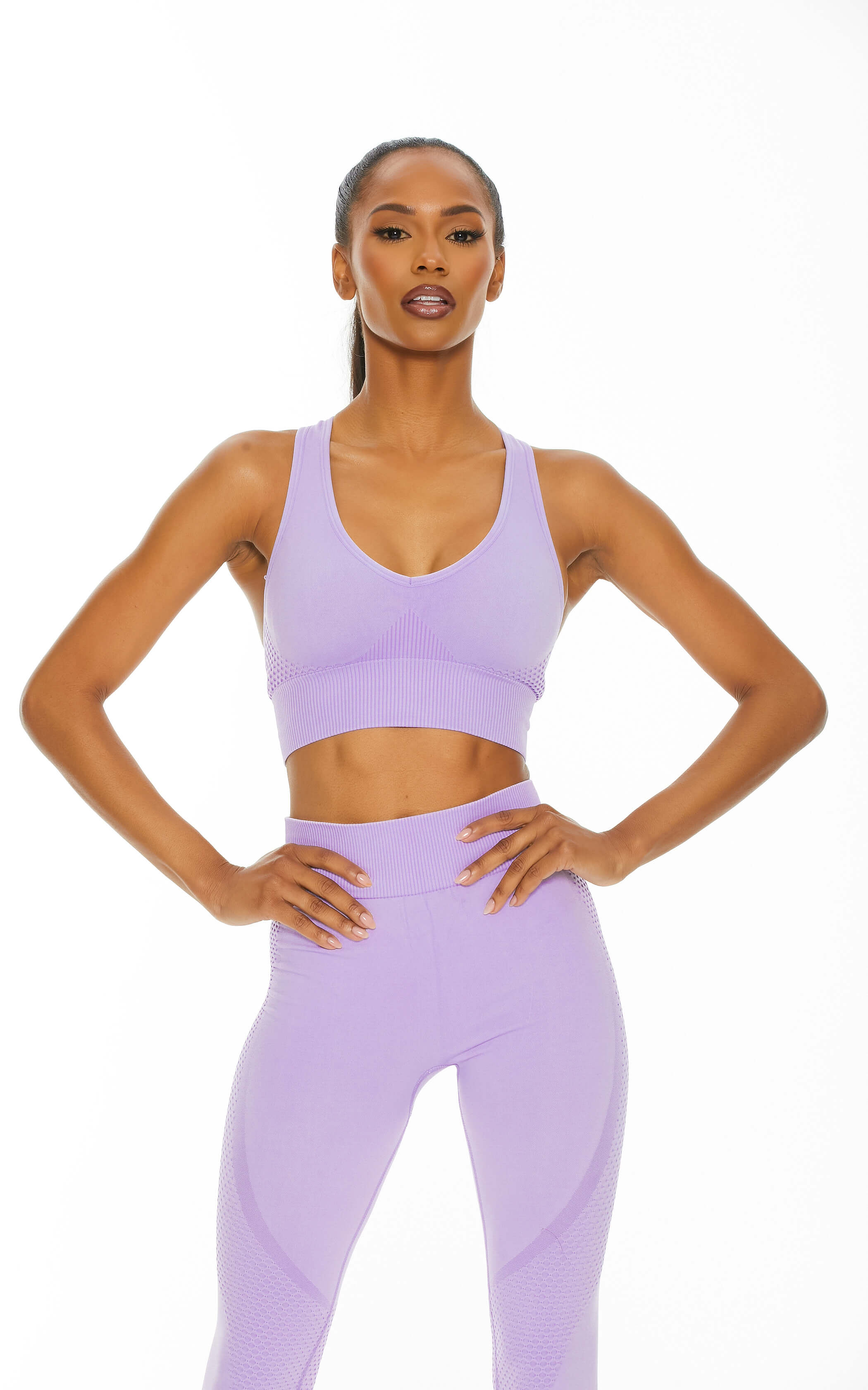 Womens Compress & Compact Sports Bra Pale Orchid Lilac